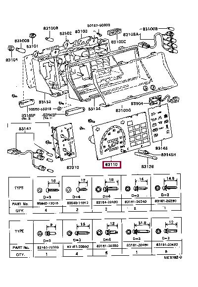 8311090B20 Toyota Спидометр