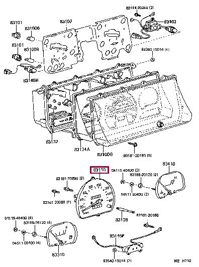 8311090K05 Toyota Спідометр