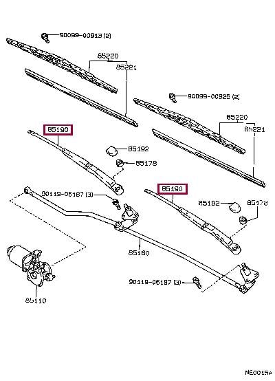 Toyota 85190-12840 Двірник, система склоочисників 8519012840: Приваблива ціна - Купити в Україні на EXIST.UA! 8519012840 Toyota Двірник, система склоочисників