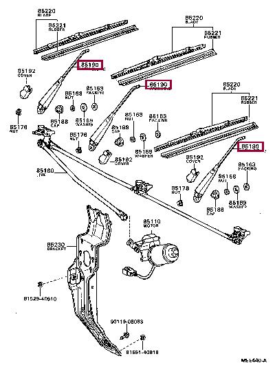 8519095414 Toyota Рычаг стеклоочистителя