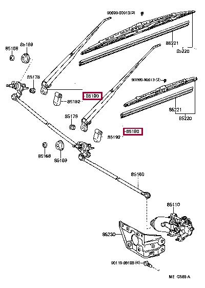Toyota 85190-95716 Двірник, система склоочисників 8519095716: Приваблива ціна - Купити в Україні на EXIST.UA! 8519095716 Toyota Двірник, система склоочисників