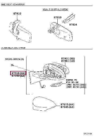 879100D610 Toyota Зеркало наружное заднего вида