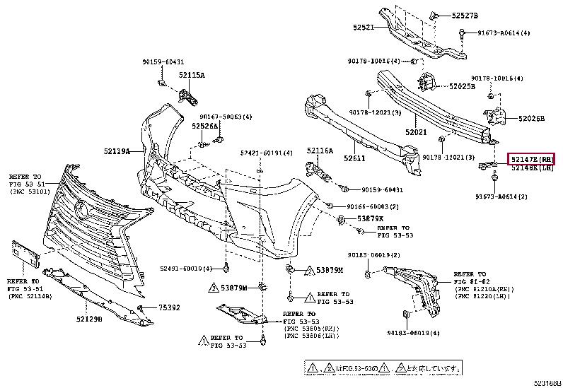 5214760110 Toyota Кронштейн бампера