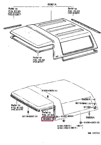6588690K00 Toyota Ущільнювач скла