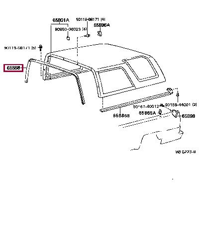 6588889102 Toyota Ущільнювач скла