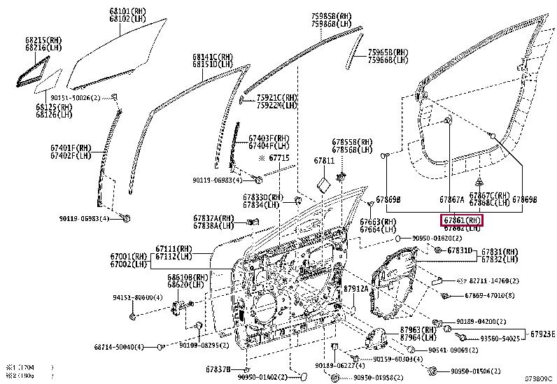 6786148110 Toyota Уплотнитель двери