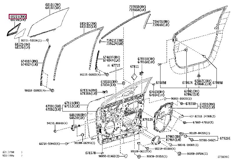 6821548030 Toyota Уплотнитель стекла
