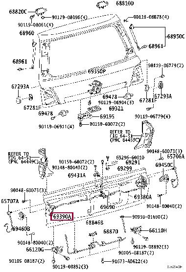 6939060051 Toyota Замок двери