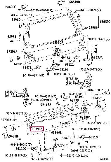 6939060061 Toyota Замок двери