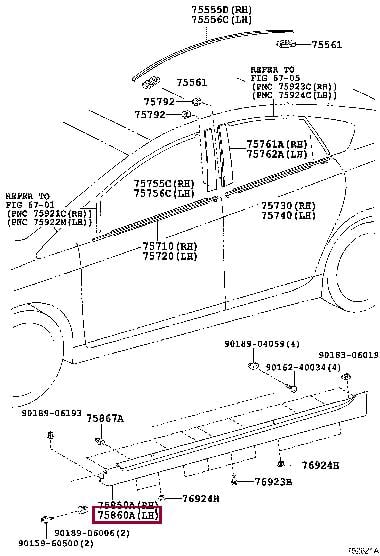 7585247901 Toyota Накладка порогу
