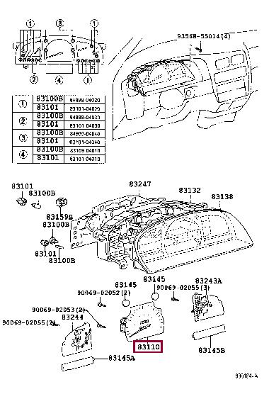 8311004080 Toyota Спідометр