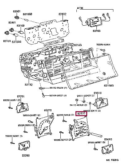 8311017031 Toyota Спідометр