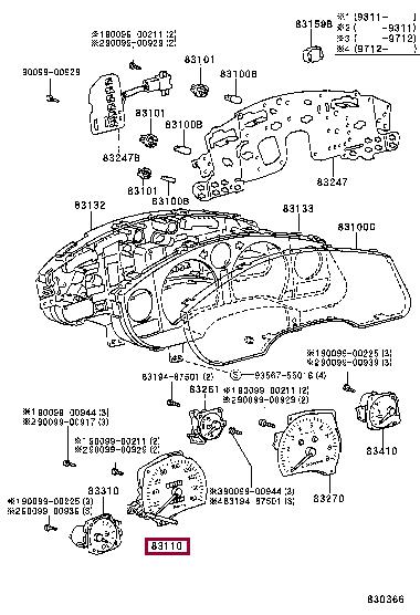 8311017121 Toyota Спідометр