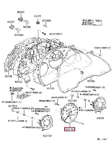 831101C080 Toyota Спідометр