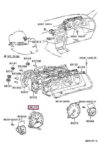 831101E860 Toyota Спідометр