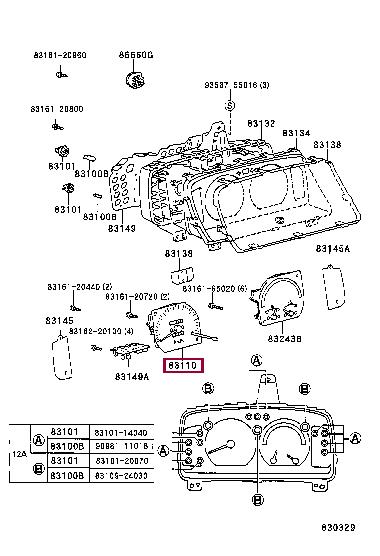 8311025171 Toyota Спідометр