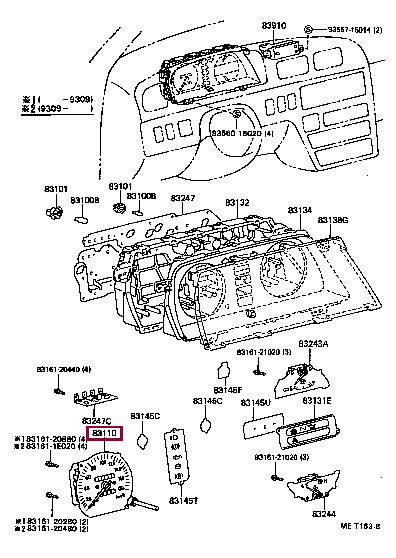 8311028250 Toyota Спідометр