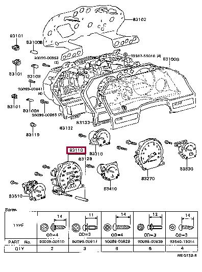 831102B490 Toyota Спідометр