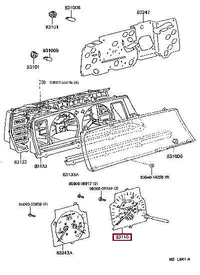 8311032563 Toyota Спидометр