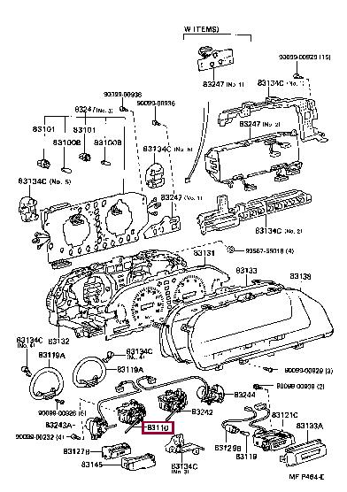 8311050070 Toyota Спідометр