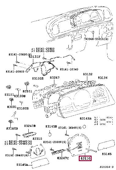 8322036190 Toyota Спидометр