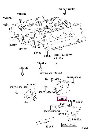 8322060820 Toyota Спідометр