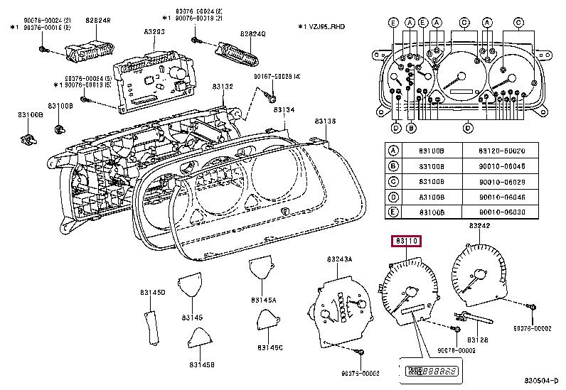 8322060860 Toyota Спідометр