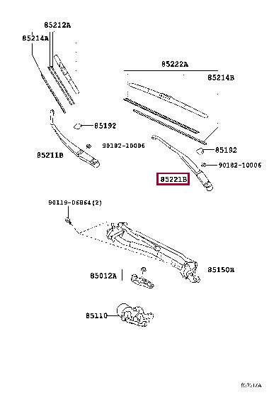 8522121041 Toyota Рычаг стеклоочистителя передний левый