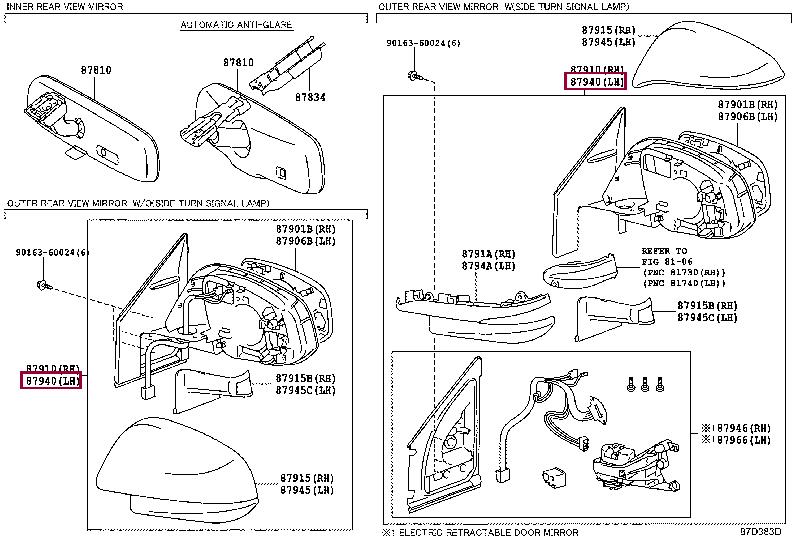 Toyota 87940-42B40 Вставка зеркала бокового, левая сторона 8794042B40: Отличная цена - Купить в Украине на EXIST.UA! 8794042B40 Toyota Вставка зеркала бокового, левая сторона