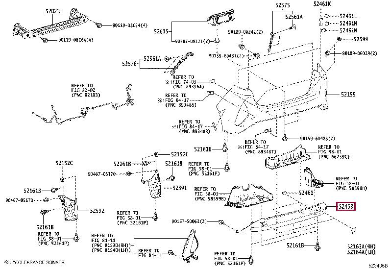 5245347030 Toyota Накладка бампера заднего