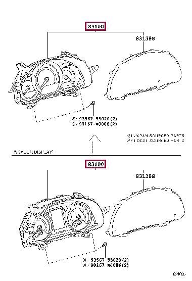 83800F2F22 Toyota Комбінація приладів
