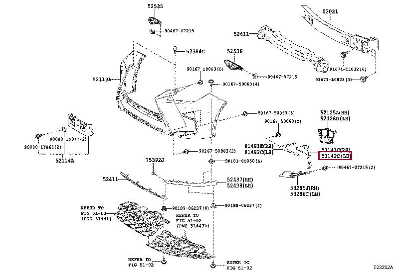 5314248030 Toyota Накладка бампера