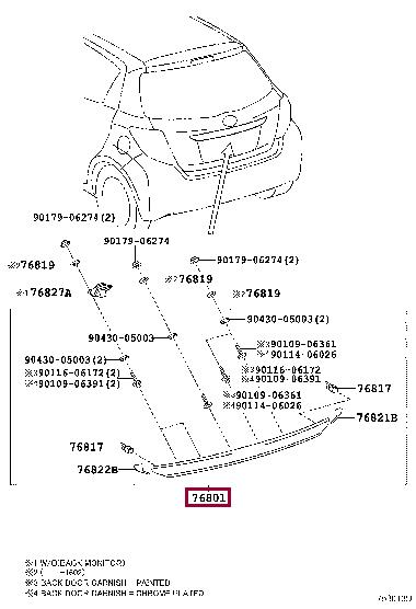 768010D922 Toyota Обшивка двери
