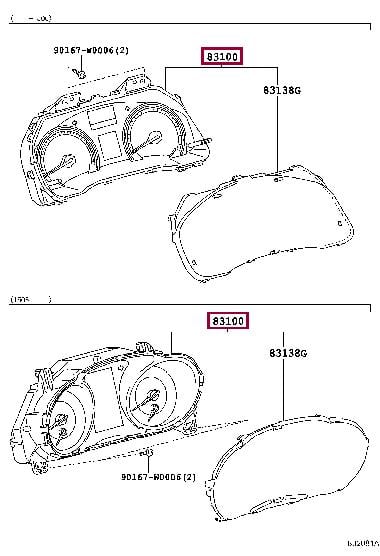 8380005V62 Toyota Комбинация приборов
