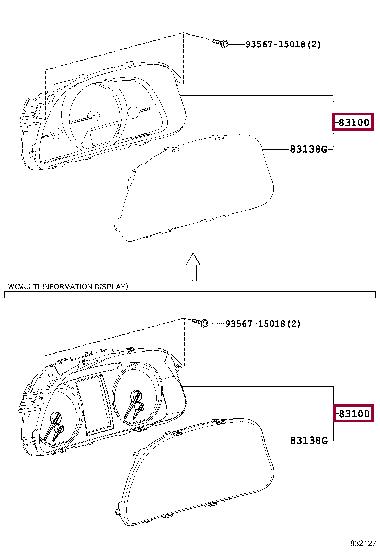 8380042K33 Toyota Комбінація приладів