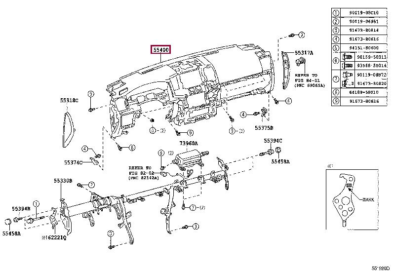 5540060031E2 Toyota Панель приборов (Торпедо)