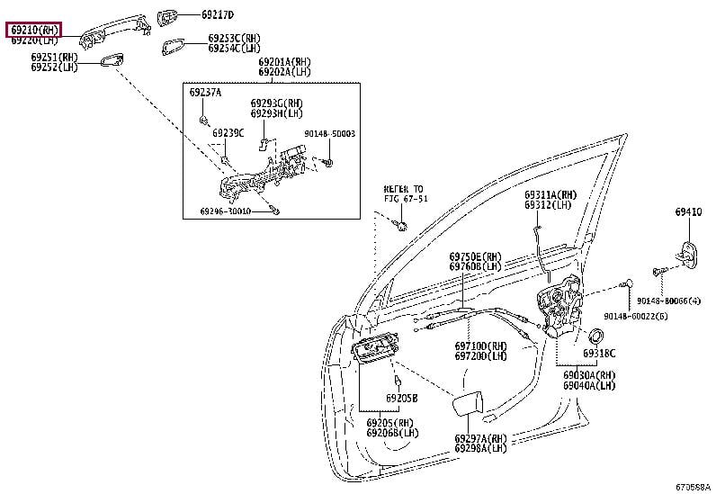 6921060260B1 Toyota РУЧКА ДВЕРИ ПЛАСТМАССОВАЯ