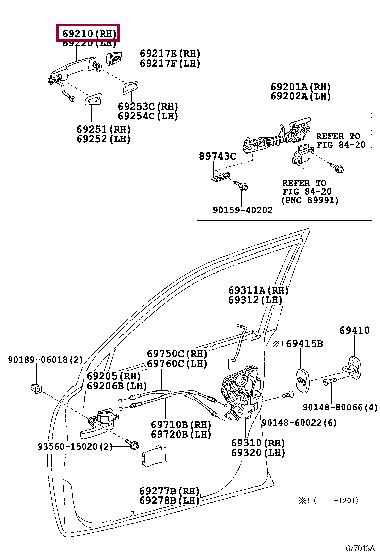 6921060260D0 Toyota РУЧКА ДВЕРИ ПЛАСТМАССОВАЯ