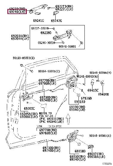 6922078030C2 Toyota РУЧКА ДВЕРИ ПЛАСТМАССОВАЯ