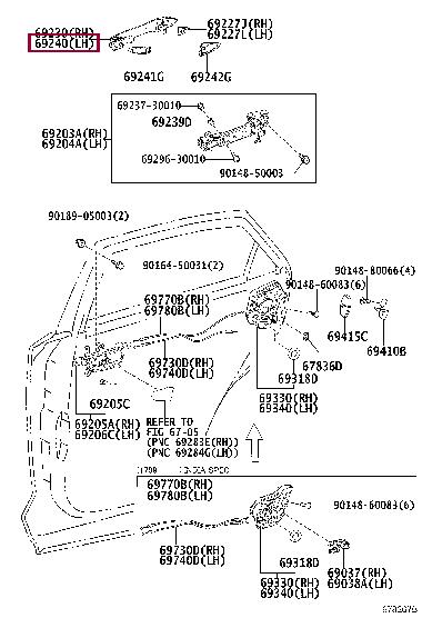 6922078030E2 Toyota РУЧКА ДВЕРИ ПЛАСТМАССОВАЯ