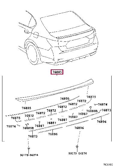 7608530091J2 Toyota Спойлер
