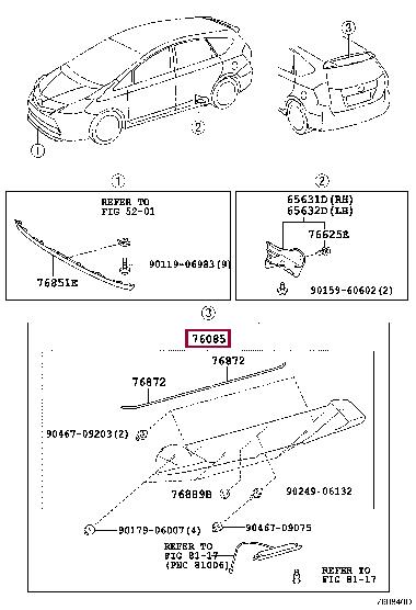 7608547911C2 Toyota Спойлер