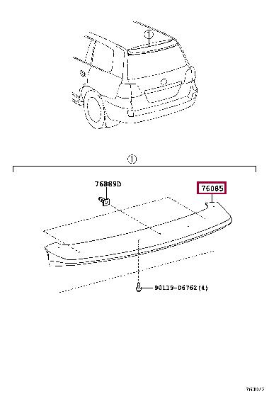 7608560020E2 Toyota Спойлер