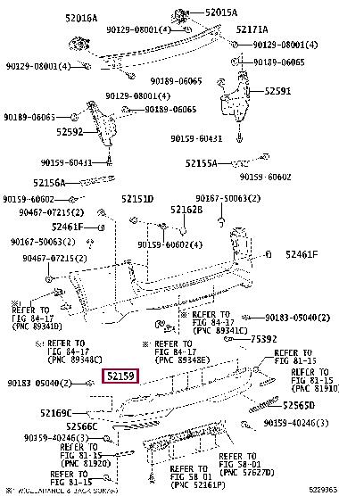 5215978908 Toyota Бампер задній