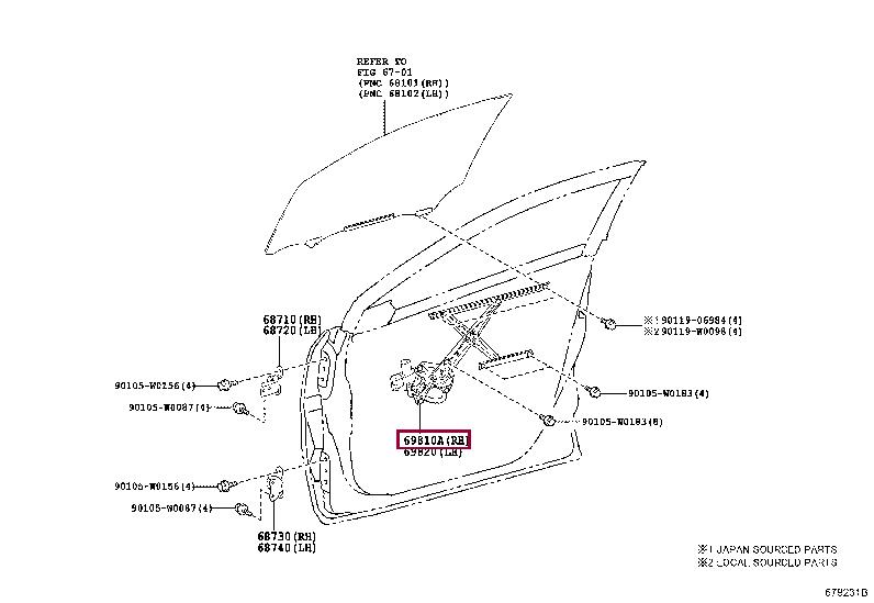 69810F4010 Toyota Стеклоподъемник