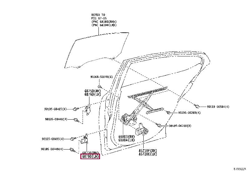 6878033050 Toyota Петля двери