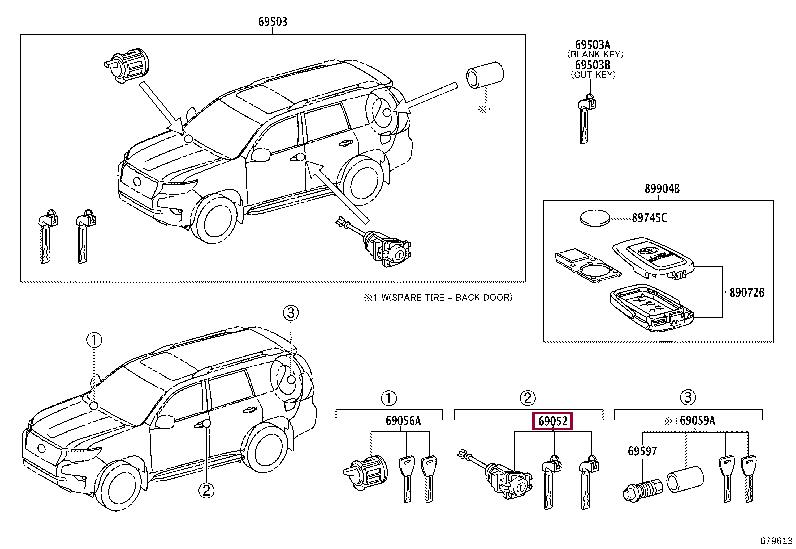 6905260410 Toyota Замок двери