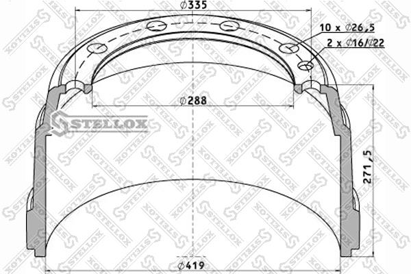 Stellox 85-00081-SX Барабан гальмівний 8500081SX: Купити в Україні - Добра ціна на EXIST.UA!