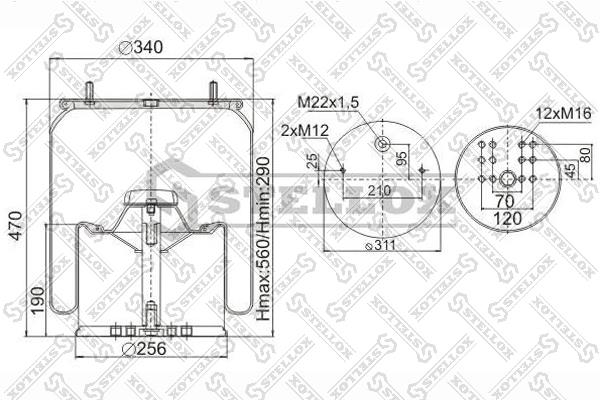 9008813SX Stellox Кожух пневматической рессоры