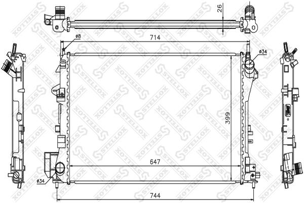 1026002SX Stellox Радиатор охлаждения двигателя